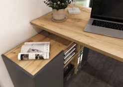 Bureaus^Huisenthuis Bureau Orlando Eiken 120 cm Grafiet