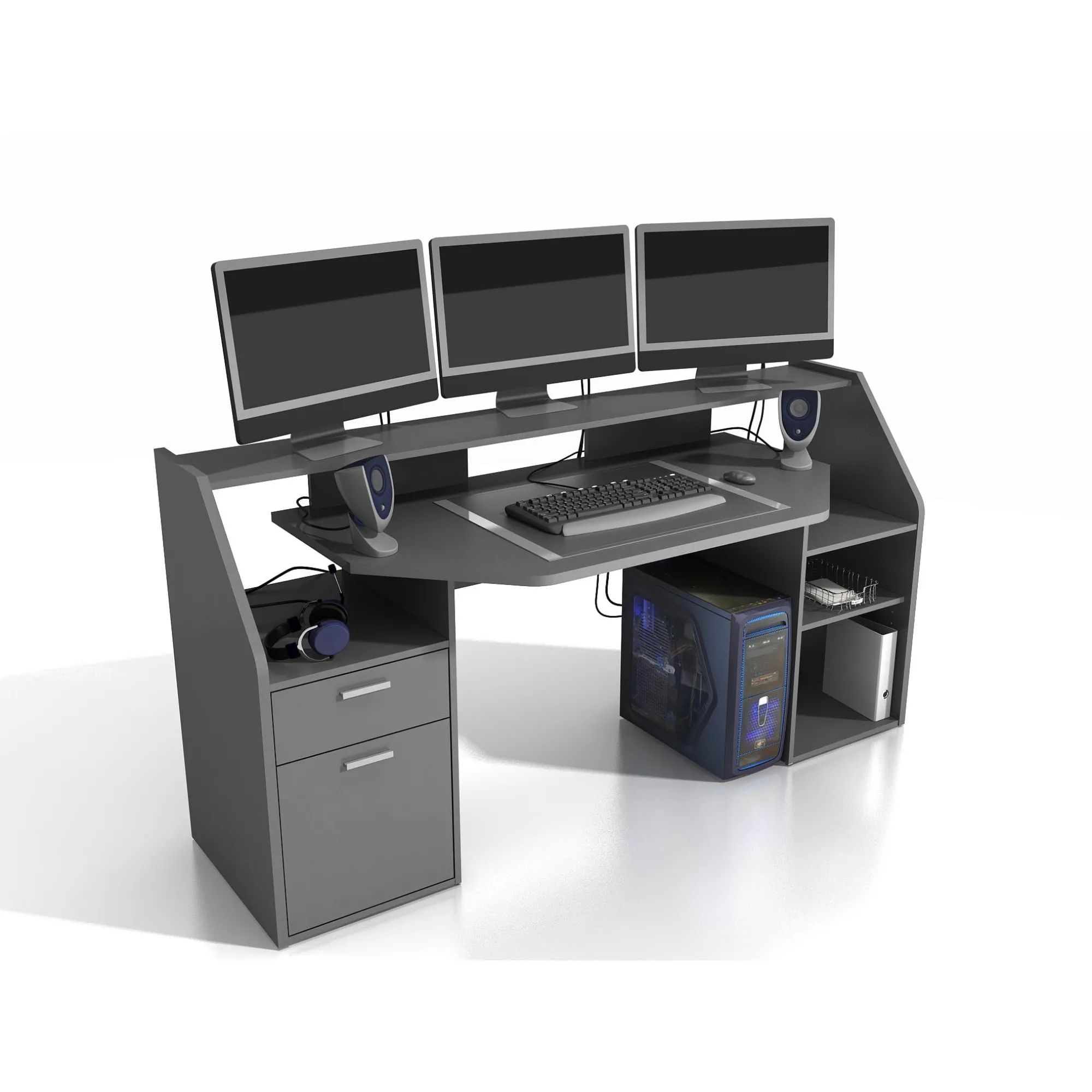 Bureaus^Huisenthuis Bureau Paco Antraciet