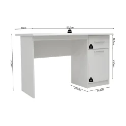 Bureaus^Huisenthuis Bureau Royce 120 cm – Met opbergruimte Wit