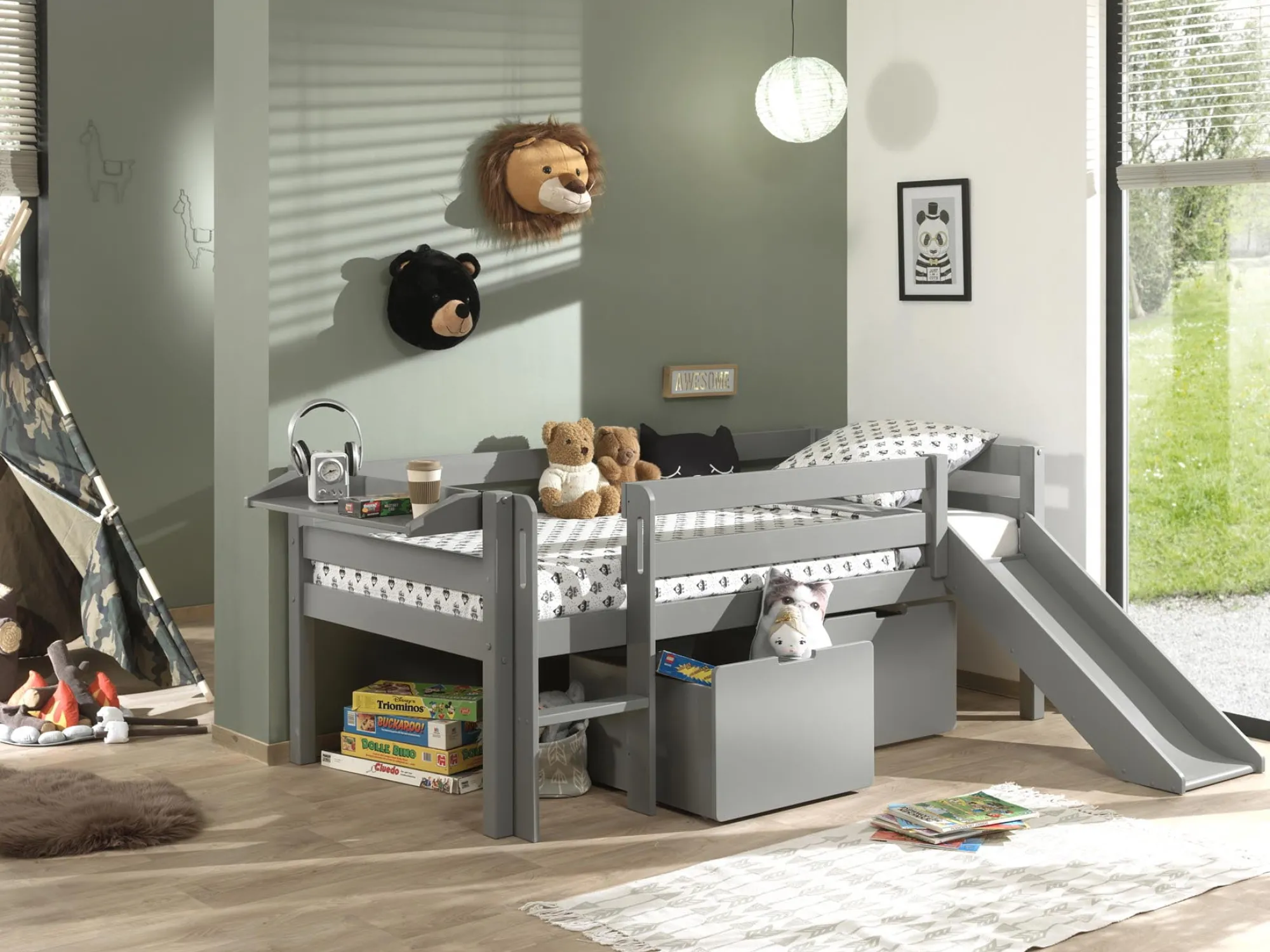 Kinderkameraccessoires^Huisenthuis 2-delige Ladenset Charlie Grijs