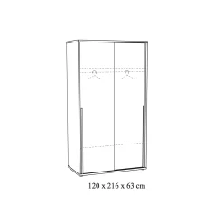 Kledingkasten^Huisenthuis 2-deurs schuifdeurkast Edison 120cm