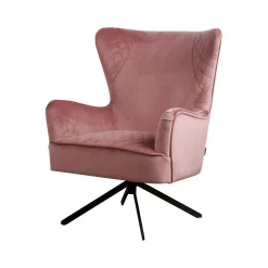 Fauteuils^Huisenthuis Draaifauteuil Nino Velours Roze