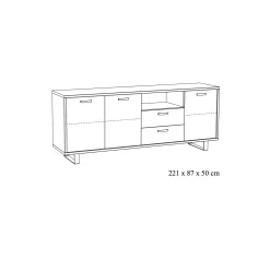 Dressoirs^Huisenthuis Dressoir 220cm Bolivia