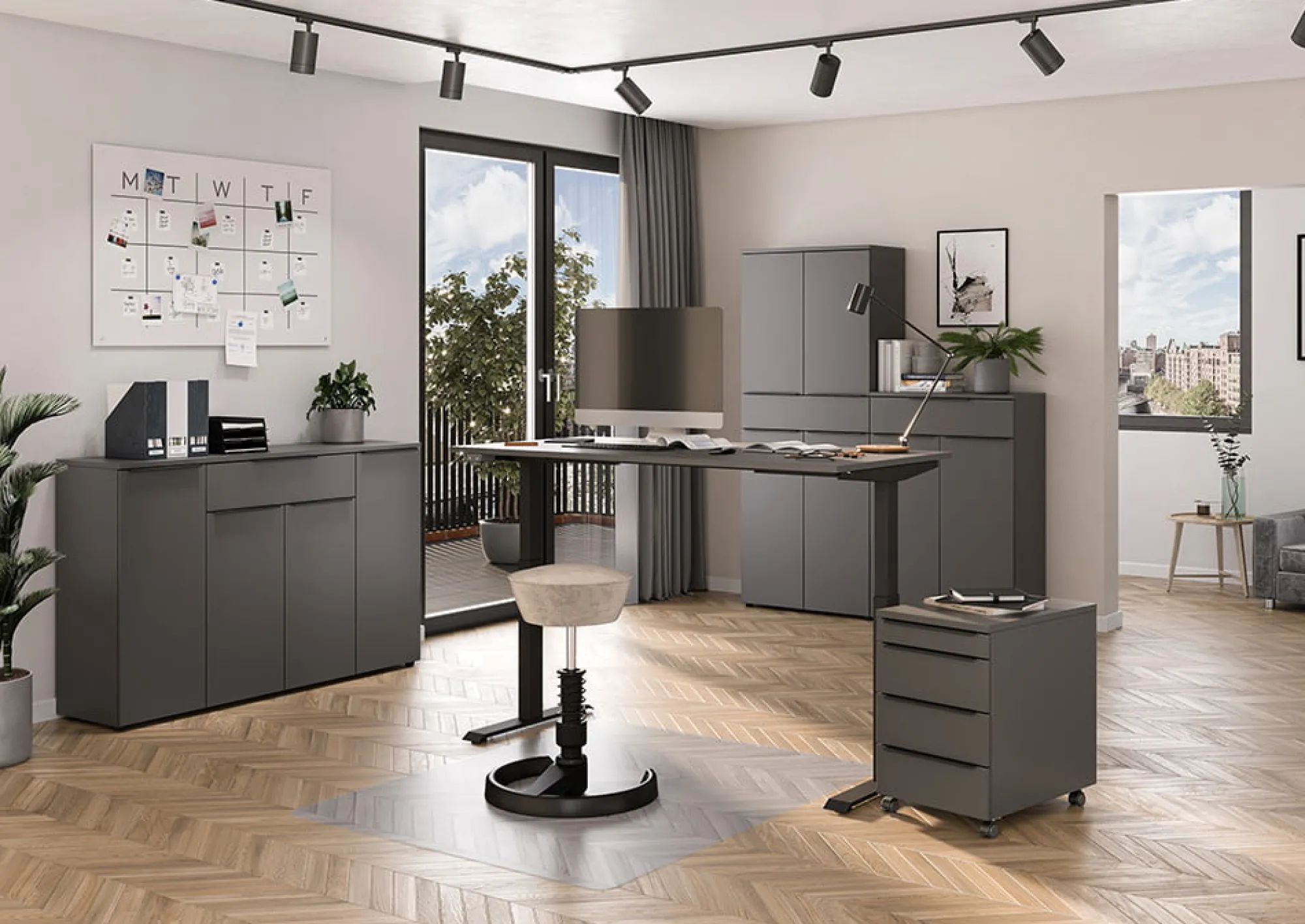 Kantoorkasten|Dressoirs^Huisenthuis Dressoir Galileo Grafiet