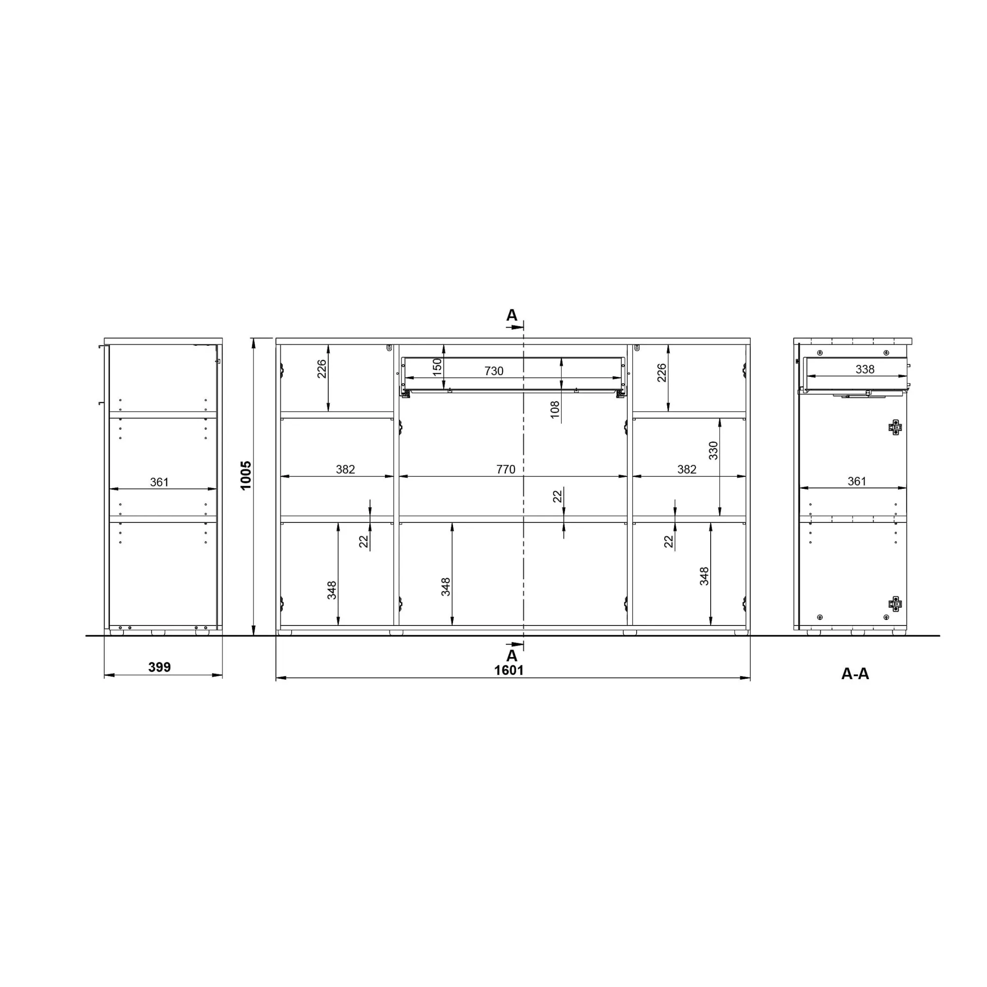 Kantoorkasten|Dressoirs^Huisenthuis Dressoir Galileo Grafiet