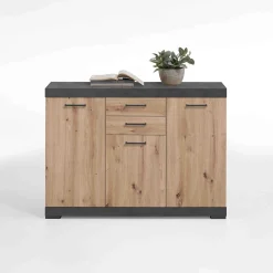 Dressoirs^Huisenthuis Dressoir Hermes 120x35x90 cm Artisan Eiken