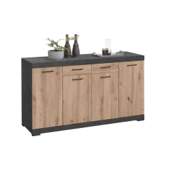 Dressoirs^Huisenthuis Dressoir Hermes 160x50x90 cm Artisan Eiken