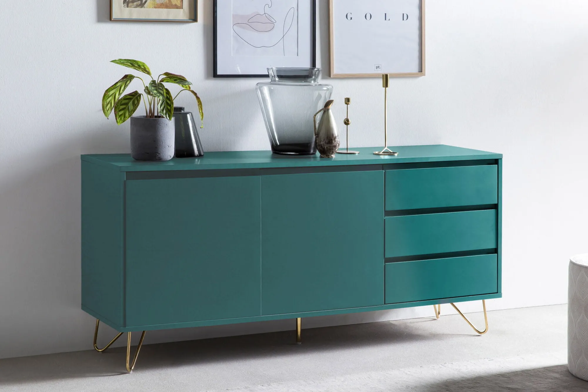Dressoirs^Huisenthuis Dressoir Lucy 150 cm Blauw