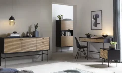 Dressoirs^Huisenthuis Dressoir Madeira Eiken-Zwart