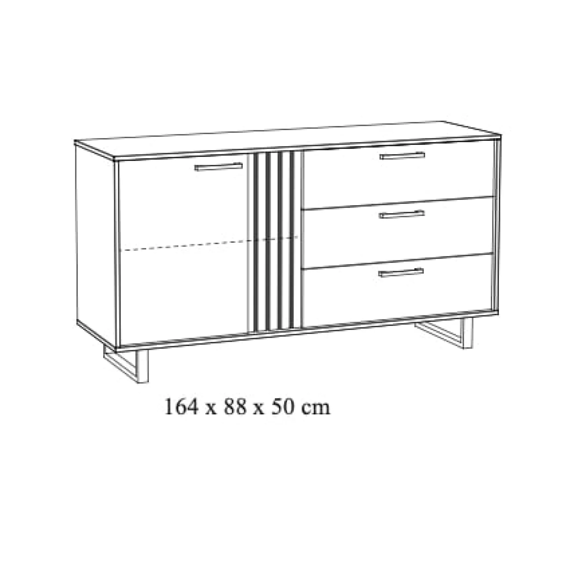 Dressoirs^Huisenthuis Dressoir Myron 164 cm Eiken