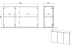 Kantoorkasten|Dressoirs^Huisenthuis Dressoir Orlando 120 cm Grafiet