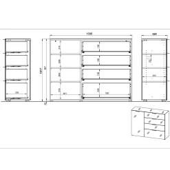 Dressoirs^Huisenthuis Dressoir Sirmione Small Wit