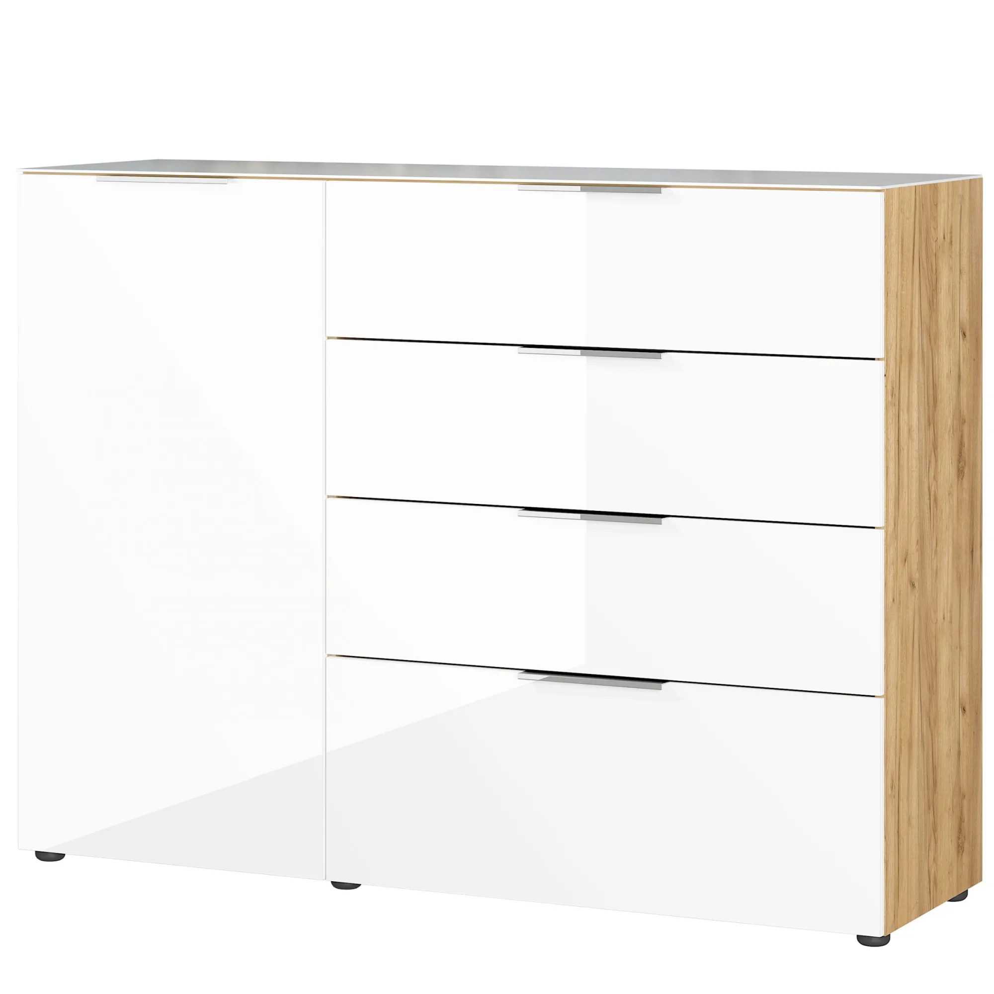 Dressoirs^Huisenthuis Dressoir Sirmione Wit-Eiken Small Eiken, Wit