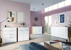 Dressoirs^Huisenthuis Dressoir Sirmione Wit-Eiken Small Eiken, Wit