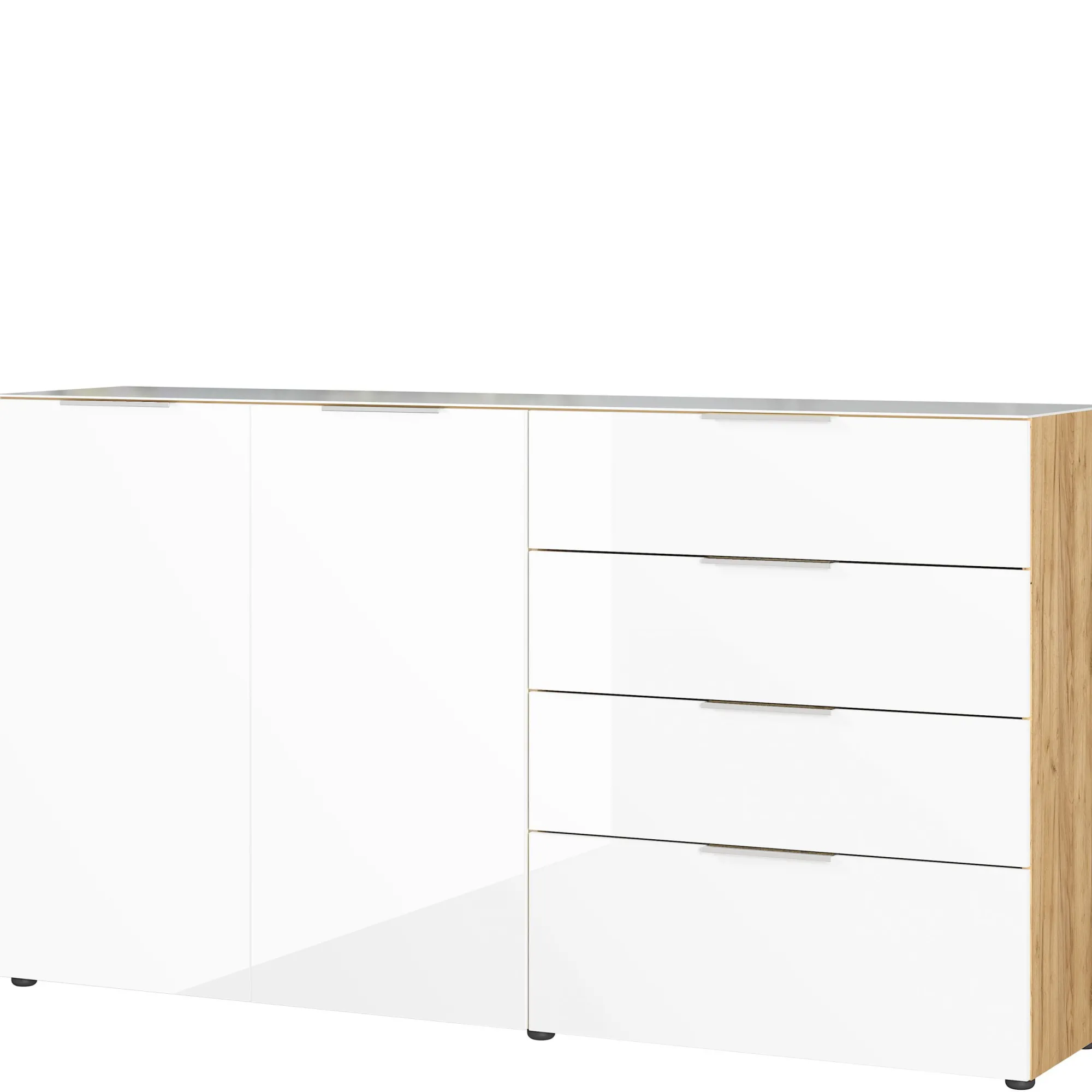 Dressoirs^Huisenthuis Dressoir Sirmione Wit-Eiken Large Eiken, Wit