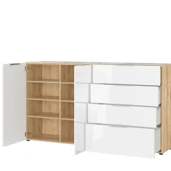 Dressoirs^Huisenthuis Dressoir Sirmione Wit-Eiken Large Eiken, Wit