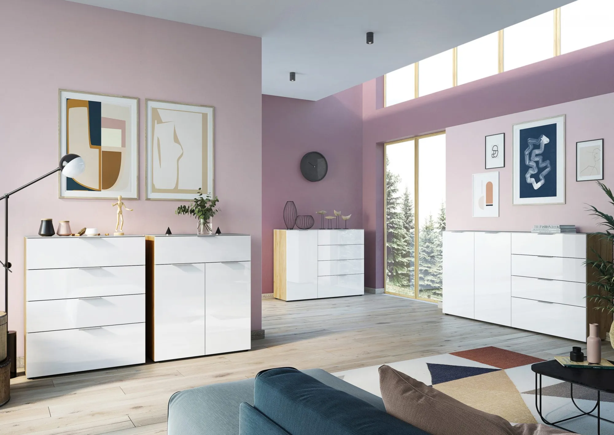 Dressoirs^Huisenthuis Dressoir Sirmione Wit-Eiken Large Eiken, Wit