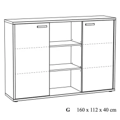 Kantoorkasten|Dressoirs^Huisenthuis Dressoir Spinoza Kastanje