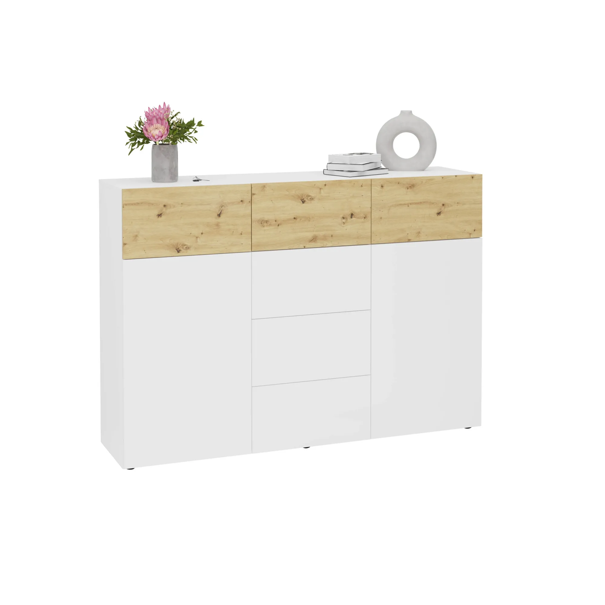 Dressoirs^Huisenthuis Dressoir Zeger Wit Artisan Eiken 163 CM