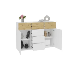 Dressoirs^Huisenthuis Dressoir Zeger Wit Artisan Eiken 163 CM