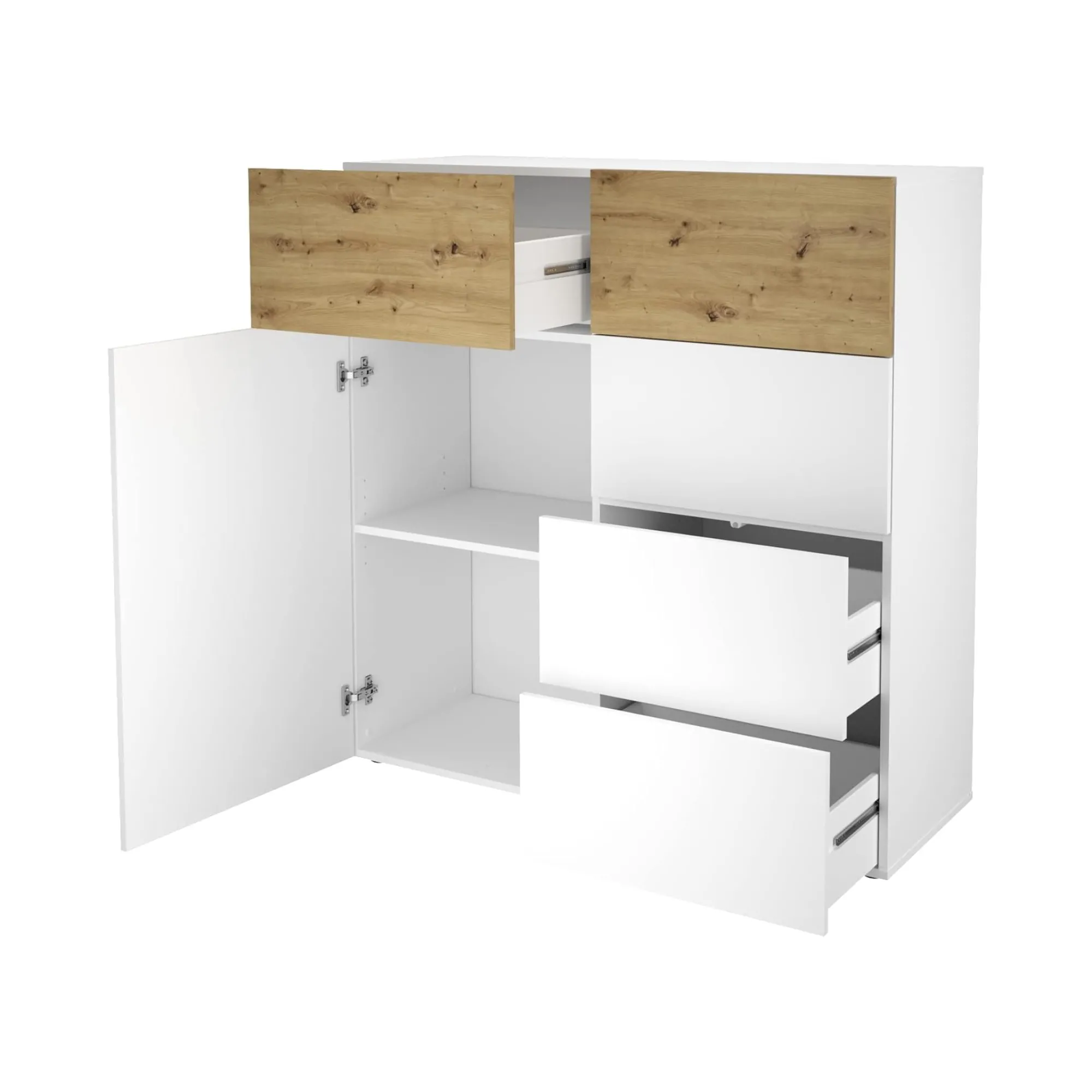 Dressoirs^Huisenthuis Dressoir Zeger Wit Artisan Eiken 109 CM