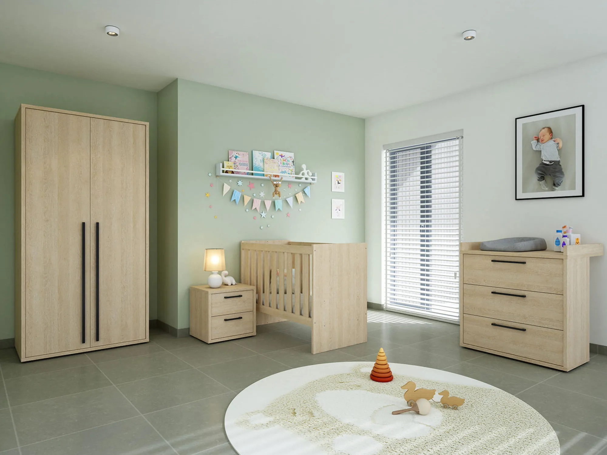 Kinderkamerkasten|Kledingkasten^Huisenthuis Driedeurskast Yumi Eiken