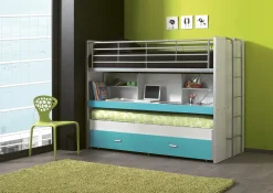 Kinderbedden^Huisenthuis Driepersoons hoogslaper Evi-HR Roze
