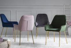 Eetkamerstoelen^Huisenthuis Eetkamerstoel Fiona Blauw – Set van 2