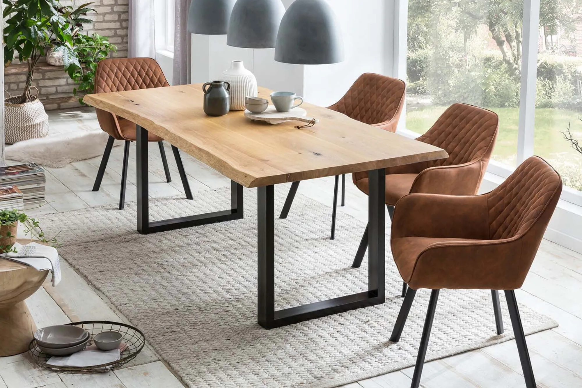 Eetkamerstoelen^Huisenthuis Eetkamerstoel Silves – Set van 2 Bruin