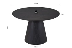 Eetkamertafels^Huisenthuis Eetkamertafel Bernou Donkerbruin Rond 120 cm
