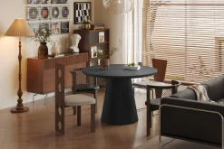 Eetkamertafels^Huisenthuis Eetkamertafel Bernou Donkerbruin Rond 120 cm