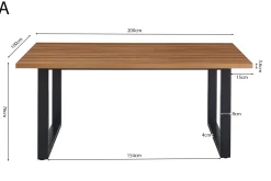 Eetkamertafels^Huisenthuis Eetkamertafel Eugene 200cm Eiken