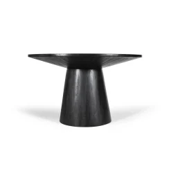 Eetkamertafels^Huisenthuis Eetkamertafel Florance Rond 130 cm Zwart
