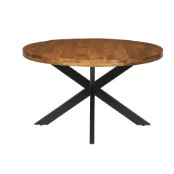 Eetkamertafels^Huisenthuis Eetkamertafel Hendrik 130cm rond Mangolia
