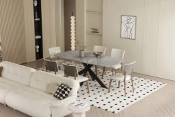 Eetkamertafels^Huisenthuis Eetkamertafel Jody Grijs Glans 180 cm