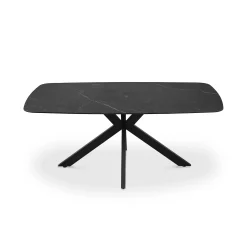 Eetkamertafels^Huisenthuis Eetkamertafel Jody 180 cm Zwart