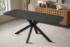 Eetkamertafels^Huisenthuis Eetkamertafel Jody 180 cm Zwart