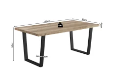 Eetkamertafels^Huisenthuis Eetkamertafel Kian Mango 180 cm