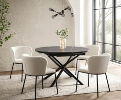 Eetkamertafels^Huisenthuis Eetkamertafel Koya 120 cm Zwart