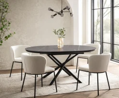 Eetkamertafels^Huisenthuis Eetkamertafel Koya 120 cm Zwart