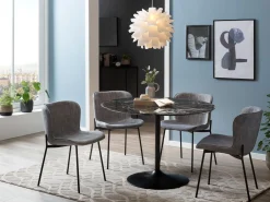 Eetkamertafels^Huisenthuis Eetkamertafel Lana Zwart