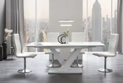 Eetkamertafels^Huisenthuis Eetkamertafel Layla Wit