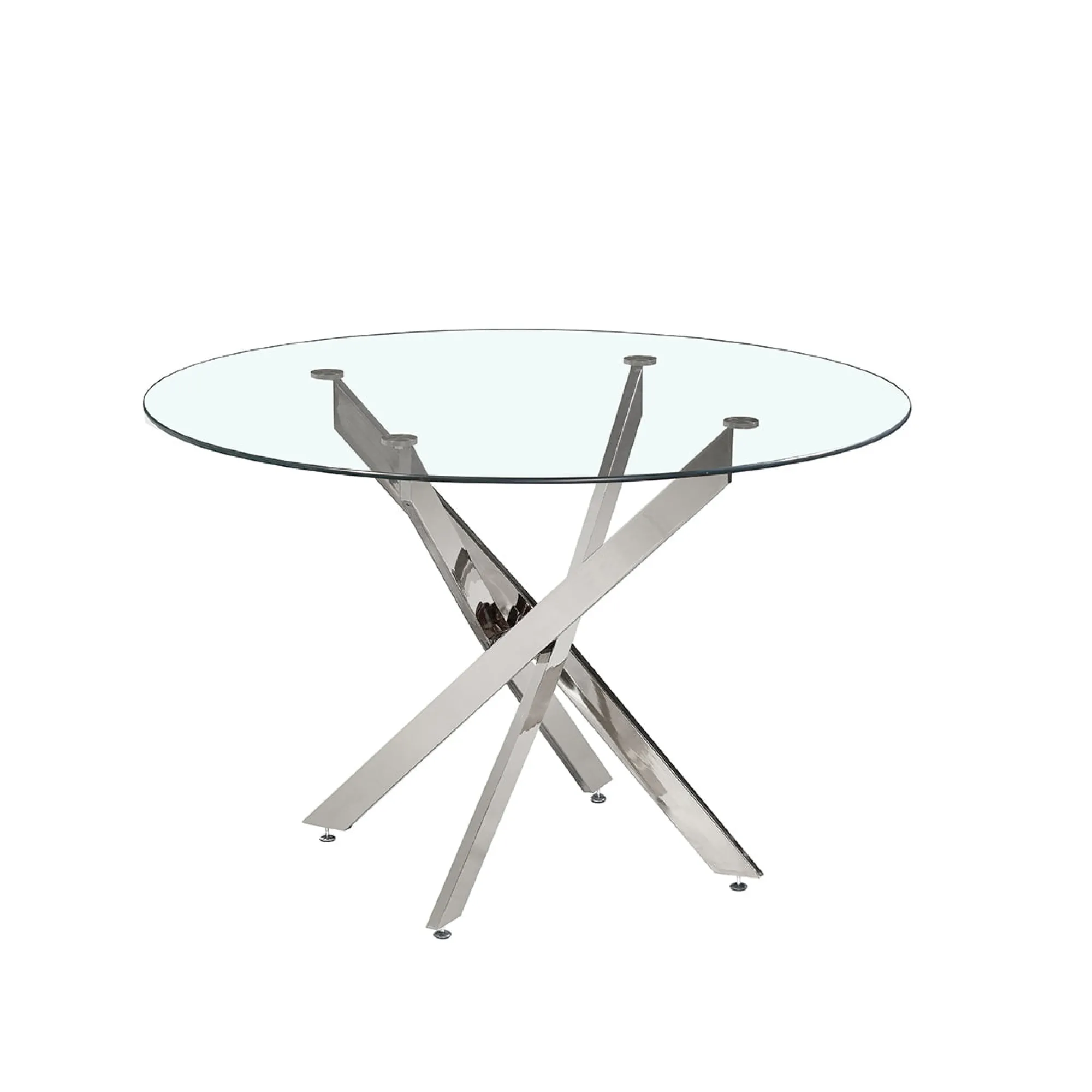 Eetkamertafels^Huisenthuis Eetkamertafel Martijn Glas Rond 120 cm