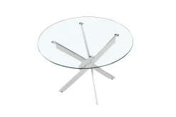Eetkamertafels^Huisenthuis Eetkamertafel Martijn Glas Rond 120 cm