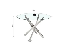 Eetkamertafels^Huisenthuis Eetkamertafel Martijn Glas Rond 120 cm