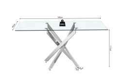 Eetkamertafels^Huisenthuis Eetkamertafel Martijn Glas 160 cm