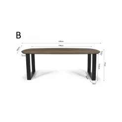 Eetkamertafels^Huisenthuis Eetkamertafel Monaco Ovaal 220 cm Tabaco