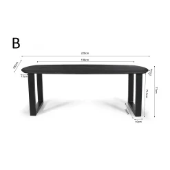Eetkamertafels^Huisenthuis Eetkamertafel Monaco Ovaal 220 cm Zwart