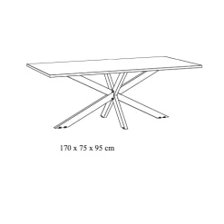 Eetkamertafels^Huisenthuis Eetkamertafel Myron 170 cm Eiken