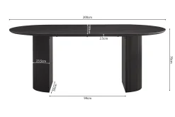 Eetkamertafels^Huisenthuis Eetkamertafel Odile 200cm Ovaal Donkerbruin